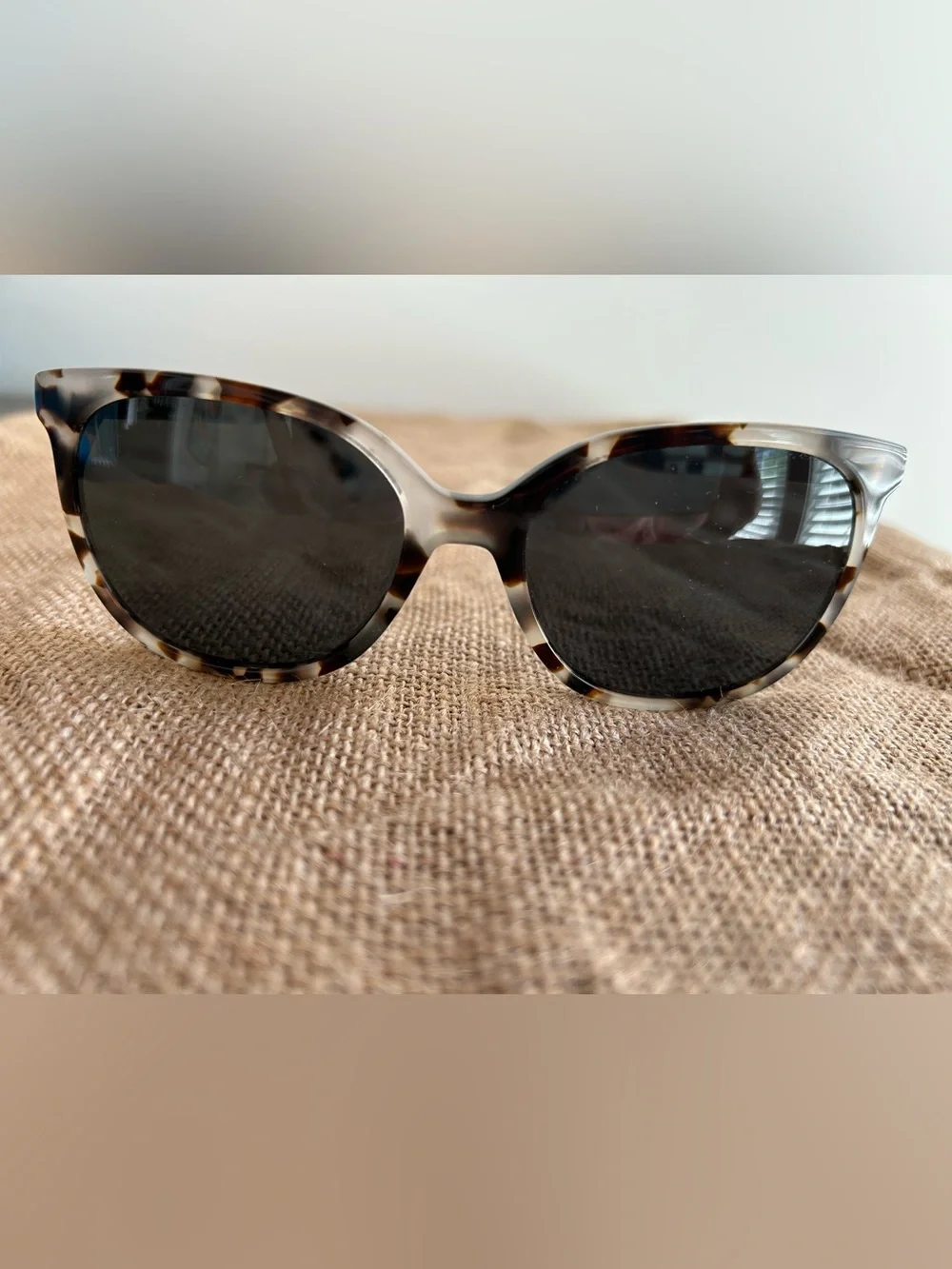 Warby Parker Tortoiseshell Sunglasses -Black Lenses, Tortoise Frames, White Case